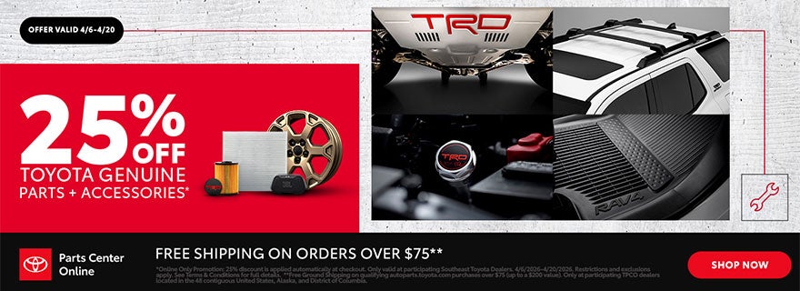 25% Off Toyota Genuine Parts + Accessories