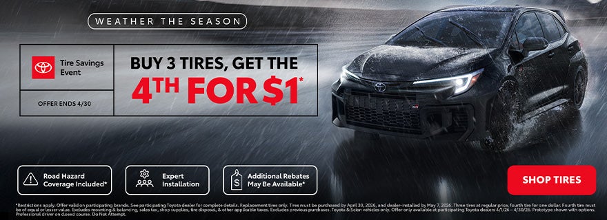 Buy 3 Tires, Get The 4th for $1