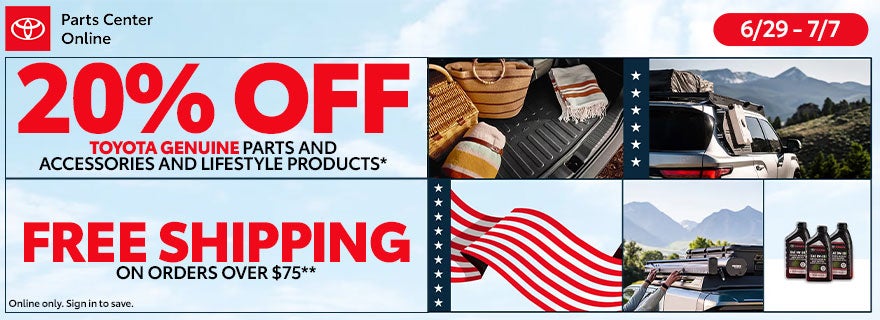 20% Off Toyota Genuine Parts and Accessories
