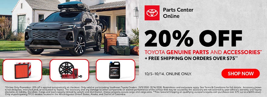 20% Off Toyota Genuine Parts and Accessories