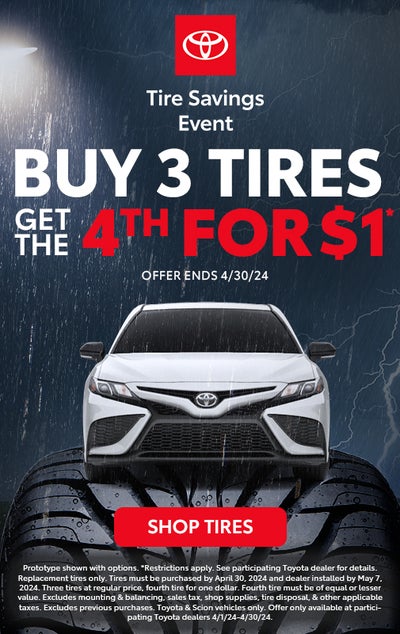 Buy 3 Tires, Get the 4th for $1!